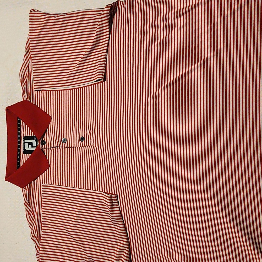 FootJoy Red and White Striped Polo Shirt